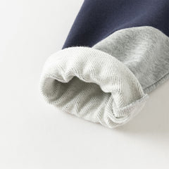 Dave&Bella Toddler Boys Autumn Navy Blue Hooded Coat Long Pants Suits Sets