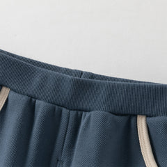 Dave&Bella Boys Autumn Beige Casual Polo Shirt Pants Two Piece Sets