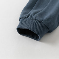 Dave&Bella Boys Autumn Beige Casual Polo Shirt Pants Two Piece Sets