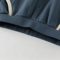 Dave&Bella Boys Autumn Beige Casual Polo Shirt Pants Two Piece Sets