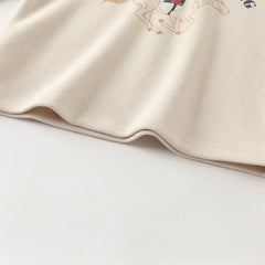 Dave&Bella Boys Autumn Beige Casual Polo Shirt Pants Two Piece Sets