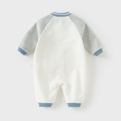 Dave&Bella Baby Boys Autumn Beige Cotton Indoor One-Pieces Romper