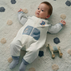 Dave&Bella Baby Boys Autumn Beige Cotton Indoor One-Pieces Romper