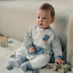 Dave&Bella Baby Boys Autumn Beige Cotton Indoor One-Pieces Romper