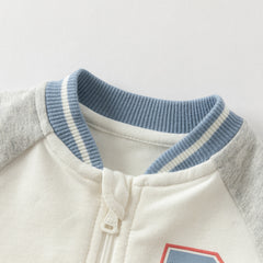 Dave&Bella Baby Boys Autumn Beige Cotton Indoor One-Pieces Romper