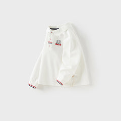 Dave&Bella Boys Autumn College Style White Polo T-shirt Top