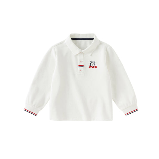 Dave&Bella Boys Autumn College Style White Polo T-shirt Top