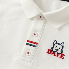 Dave&Bella Boys Autumn College Style White Polo T-shirt Top