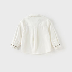 Dave&Bella Boys Autumn White Cotton Formal College-style Shirt Top