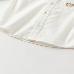 Dave&Bella Boys Autumn White Cotton Formal College-style Shirt Top