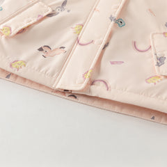 Dave&Bella Toddler Girls Autumn Pink Animal Print Hooded Outwear Fleece Coat