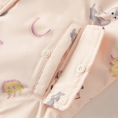 Dave&Bella Toddler Girls Autumn Pink Animal Print Hooded Outwear Fleece Coat