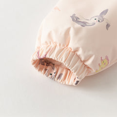 Dave&Bella Toddler Girls Autumn Pink Animal Print Hooded Outwear Fleece Coat