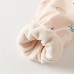 Dave&Bella Toddler Girls Autumn Pink Animal Print Hooded Outwear Fleece Coat