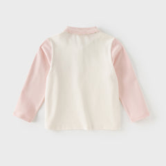 Dave&Bella Kids Girls Autumn Beige Cotton Polo T-Shirts Tops