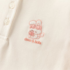 Dave&Bella Kids Girls Autumn Beige Cotton Polo T-Shirts Tops