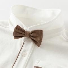 Dave&Bella Toddler Boys College Style Cotton Beige Shirt Top