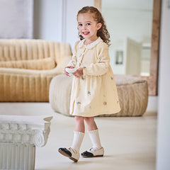 Dave&Bella Toddler Girls Autumn Yellow Party Dress (wallet bag)