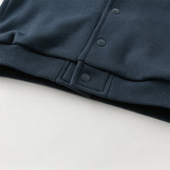 Dave&Bella Autumn Cool Toddler Boys Navy Blue Hooded Coat Pants Outfits Sets