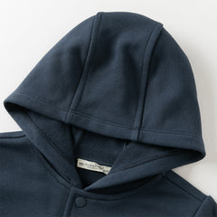 Dave&Bella Autumn Cool Toddler Boys Navy Blue Hooded Coat Pants Outfits Sets