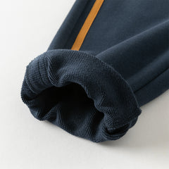 Dave&Bella Autumn Cool Toddler Boys Navy Blue Hooded Coat Pants Outfits Sets