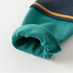 Dave&Bella Autumn Cool Toddler Boys Navy Blue Hooded Coat Pants Outfits Sets