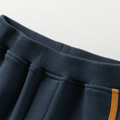 Dave&Bella Autumn Cool Toddler Boys Navy Blue Hooded Coat Pants Outfits Sets