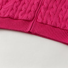 Dave&Bella Kids Girls/Boys Autumn Rose/Camel Cotton Hooded Knit Sweater Coat