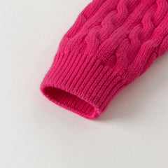 Dave&Bella Kids Girls/Boys Autumn Rose/Camel Cotton Hooded Knit Sweater Coat