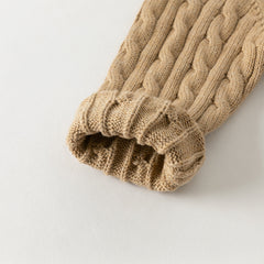 Dave&Bella Kids Girls/Boys Autumn Rose/Camel Cotton Hooded Knit Sweater Coat