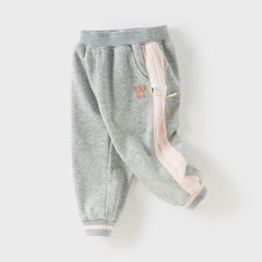 Dave&Bella Toddler Girls Autumn Cotton Grey Drawstring Sweatpants