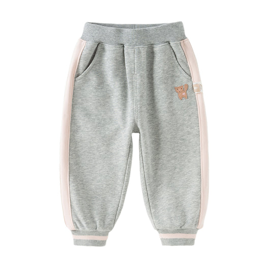 Dave&Bella Toddler Girls Autumn Cotton Grey Drawstring Sweatpants