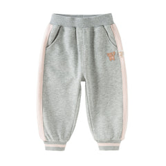 Dave&Bella Toddler Girls Autumn Cotton Grey Drawstring Sweatpants