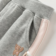 Dave&Bella Toddler Girls Autumn Cotton Grey Drawstring Sweatpants