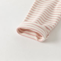 Dave&Bella Toddlers Girls Autumn Cotton Pink Striped Playful Rabbit Ear Style T-shirts Tops