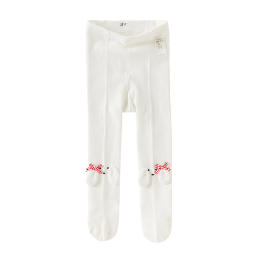 Dave&Bella Girls Autumn Beige Cute Dog Style Footed Tights Leggings