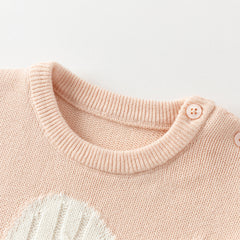 Dave&Bella Toddler Girls Winter Charming Pink Soft Knit Sweater Birthday Mesh Dress