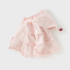 Dave&Bella Toddler Girls Autumn Sweet Pink Outwear Fashion Hooded Trench Coats