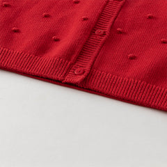 Dave&Bella Kids Girls Sweet Soft Red Long-sleeved Jacket Coats