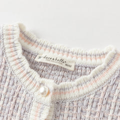 Dave&Bella Girls Autumn Purple Pink Cardigans Mesh Skirt Suits