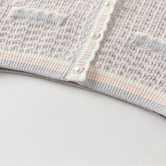 Dave&Bella Girls Autumn Purple Pink Cardigans Mesh Skirt Suits