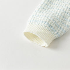 Dave&Bella Girls Autumn Elegant Blue White Plaid Knit Cardigans Coats