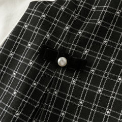 Dave&Bella Toddler Girls Classic Black White Plaid A-line Party Dress