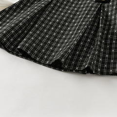 Dave&Bella Toddler Girls Classic Black White Plaid A-line Party Dress
