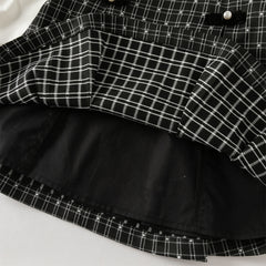 Dave&Bella Toddler Girls Classic Black White Plaid A-line Party Dress