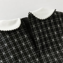 Dave&Bella Toddler Girls Classic Black White Plaid A-line Party Dress