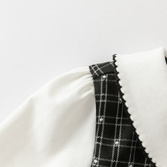 Dave&Bella Toddler Girls Classic Black White Plaid A-line Party Dress