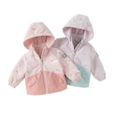 Dave&Bella Girls Autumn Cute Outdoor Hooded Fleece Coat