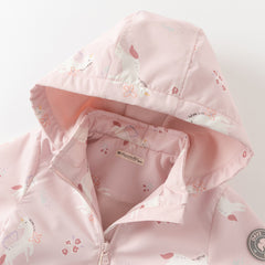 Dave&Bella Girls Autumn Cute Outdoor Hooded Fleece Coat