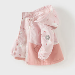 Dave&Bella Girls Autumn Cute Outdoor Hooded Fleece Coat